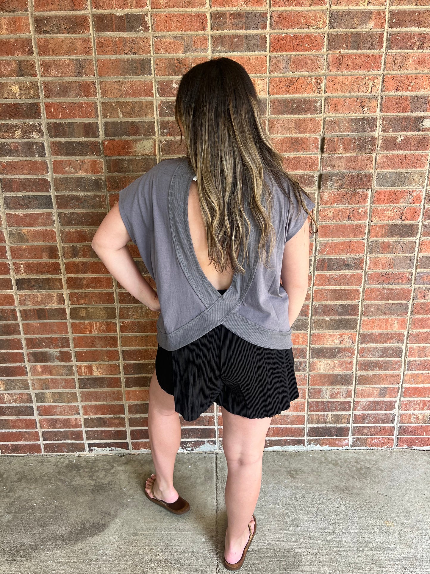 Charcoal Crossover Tee