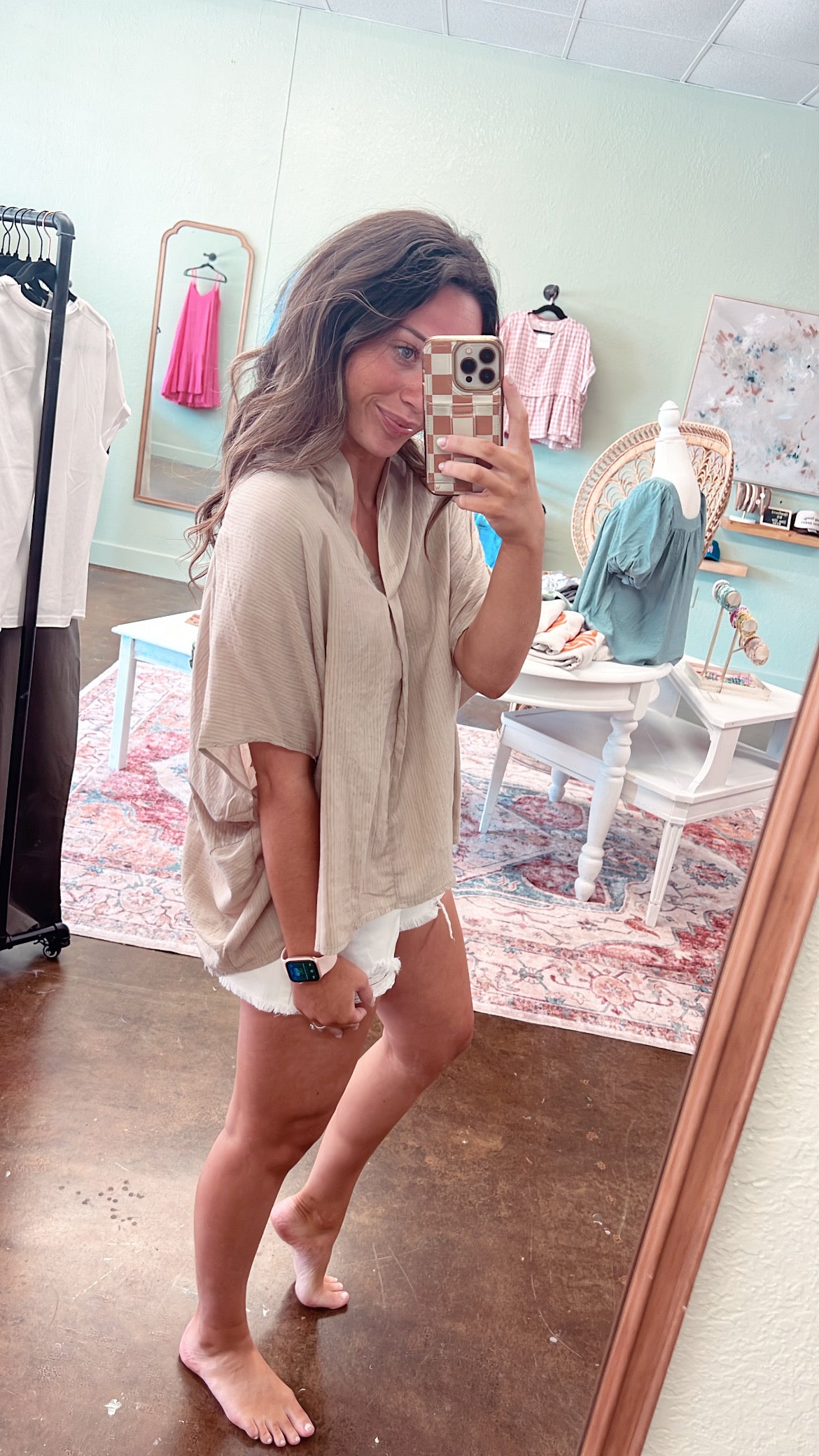 Textured Taupe Top