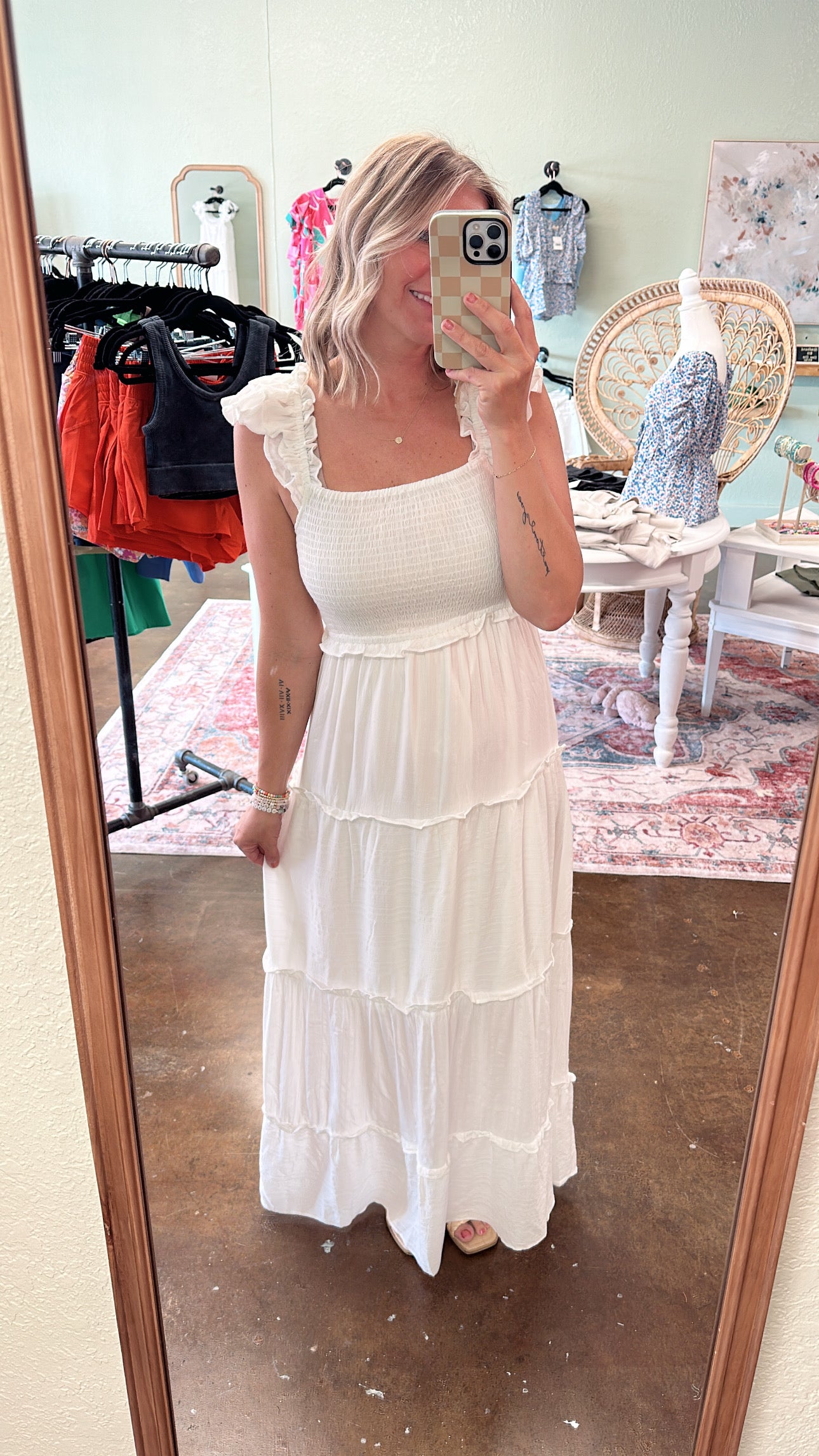 White Smocked Maxi