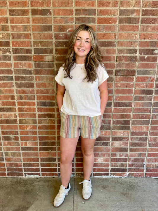 Linen Stripe Short