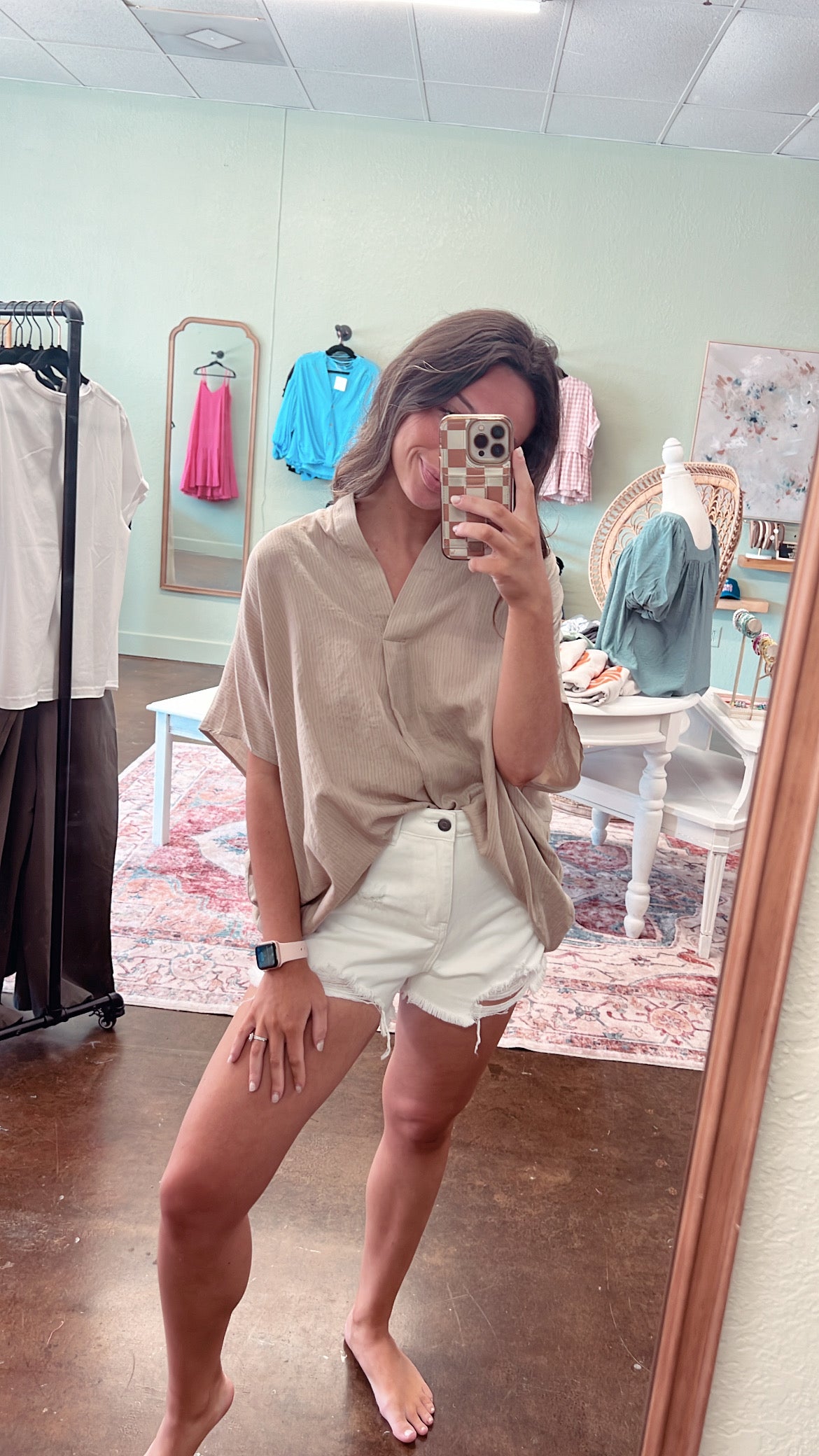 Textured Taupe Top