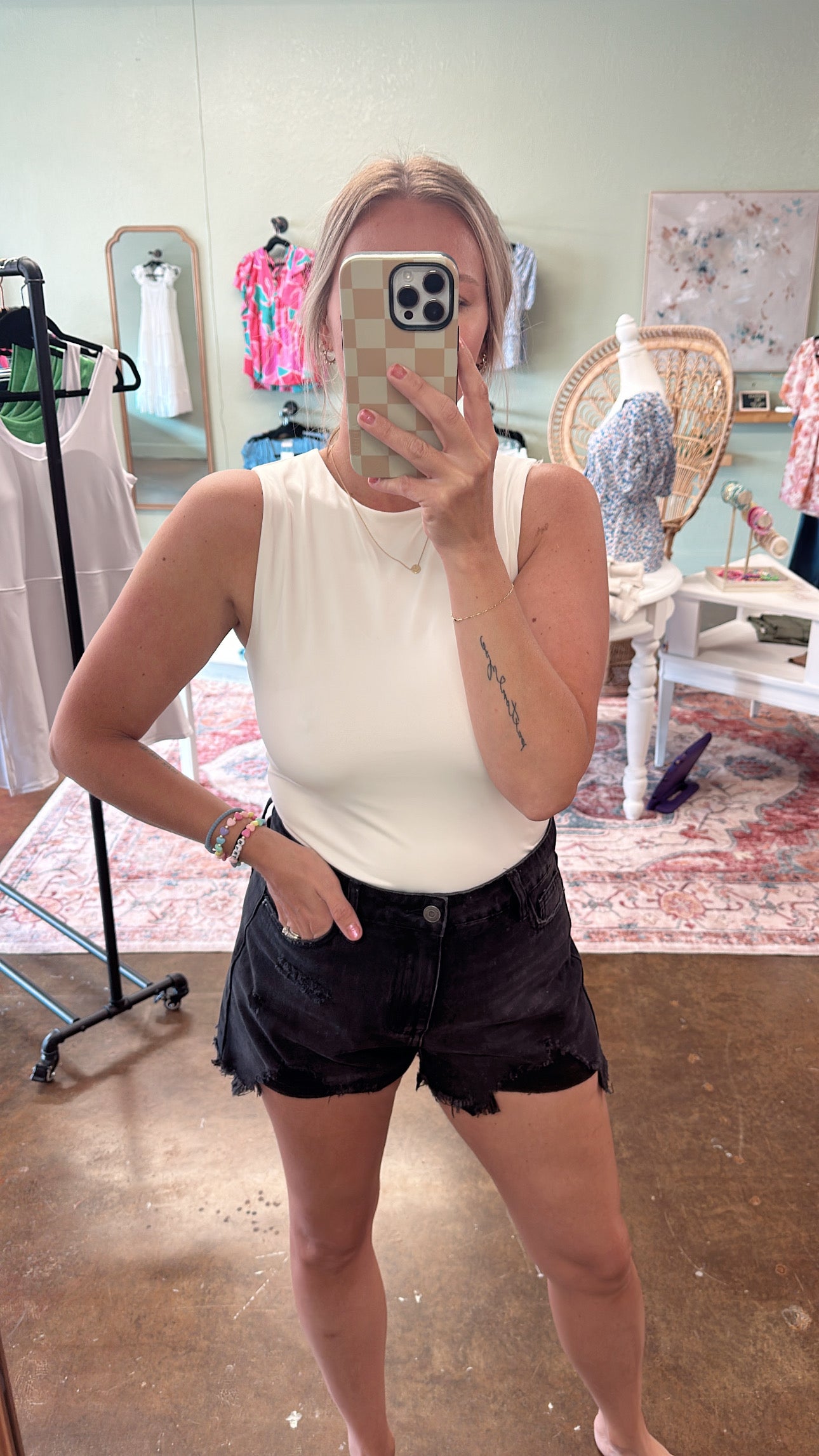 Black Denim Shorts