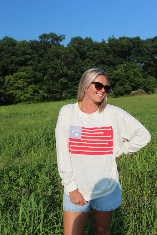 American Flag Pullover