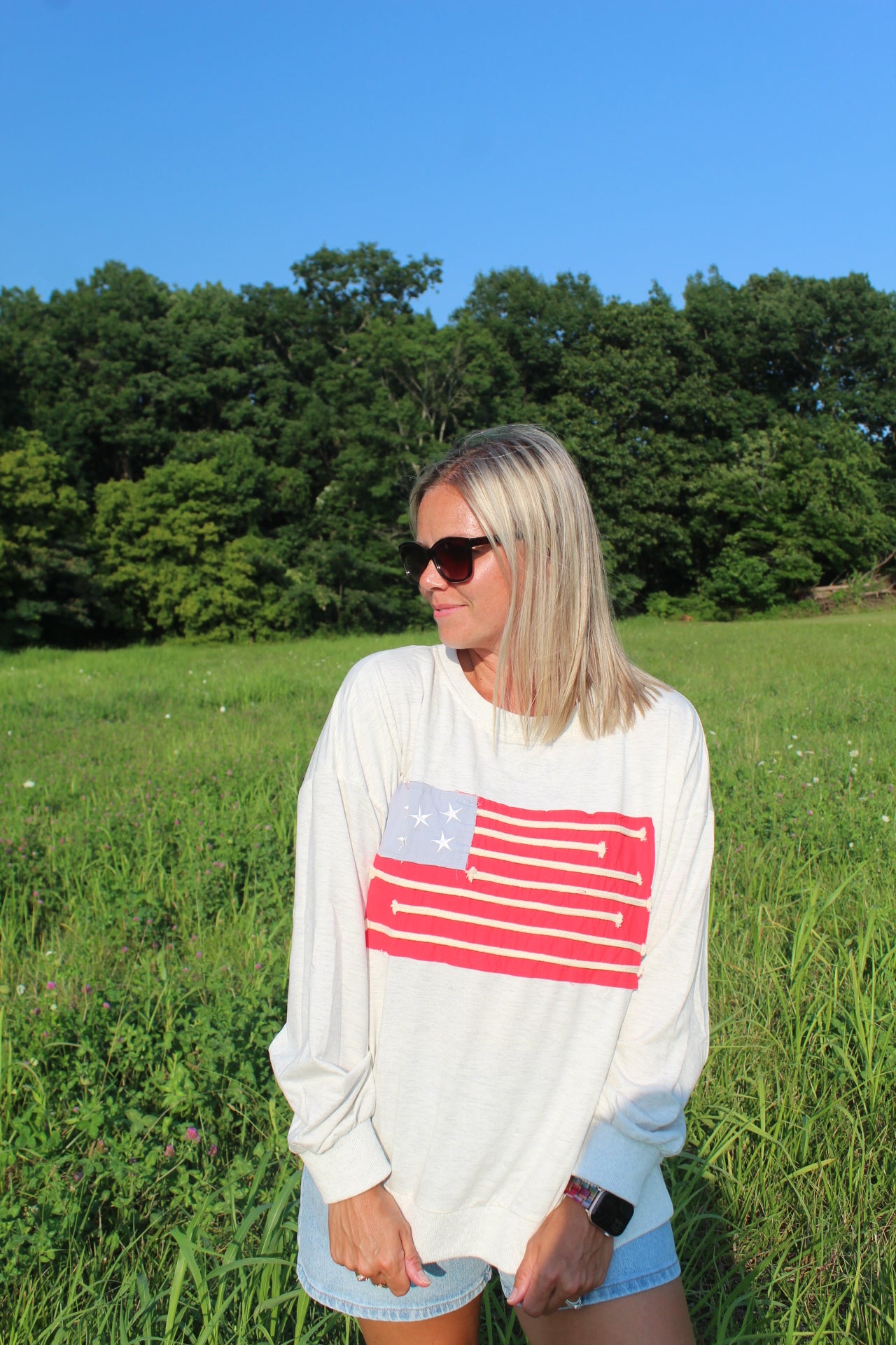 American Flag Pullover