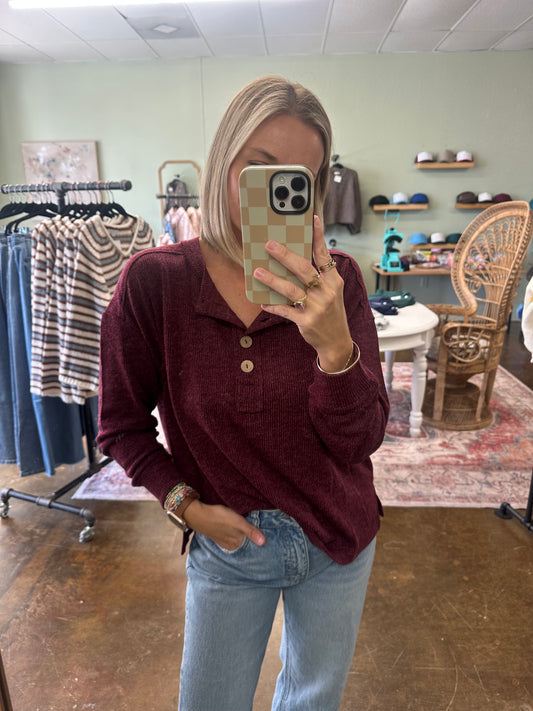 Berry Henley Top