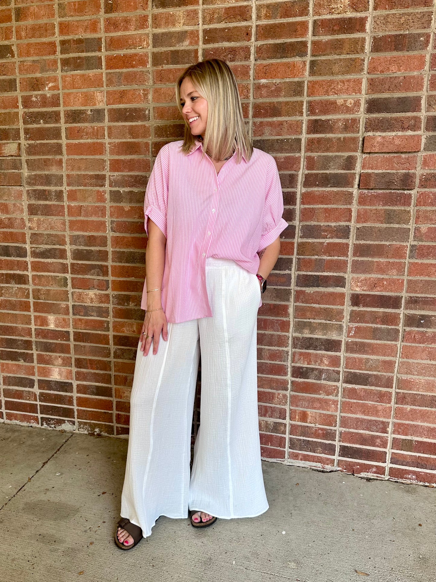 Pink Stripe Blouse