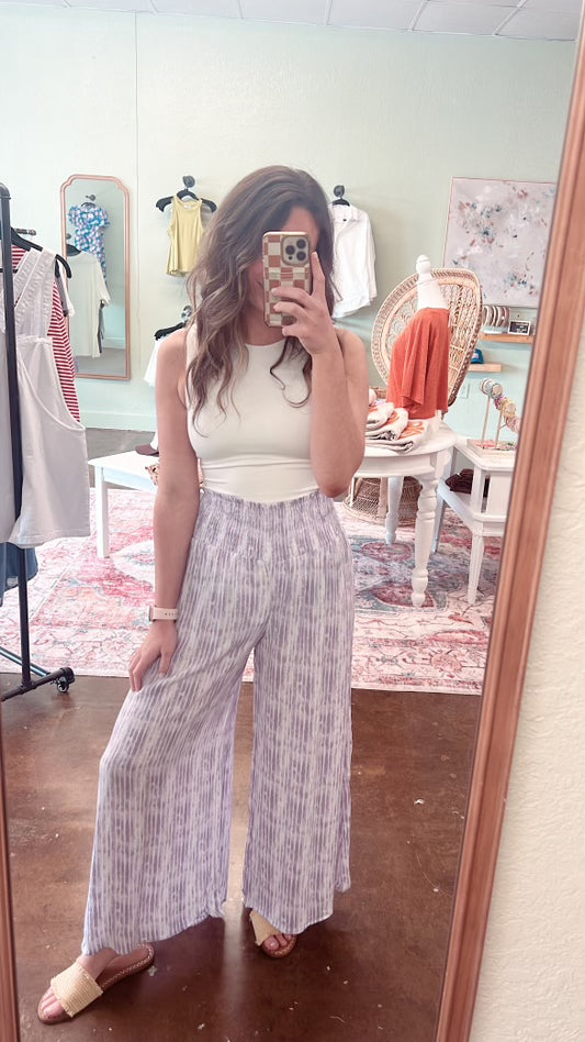 Lilac Smocked Pants