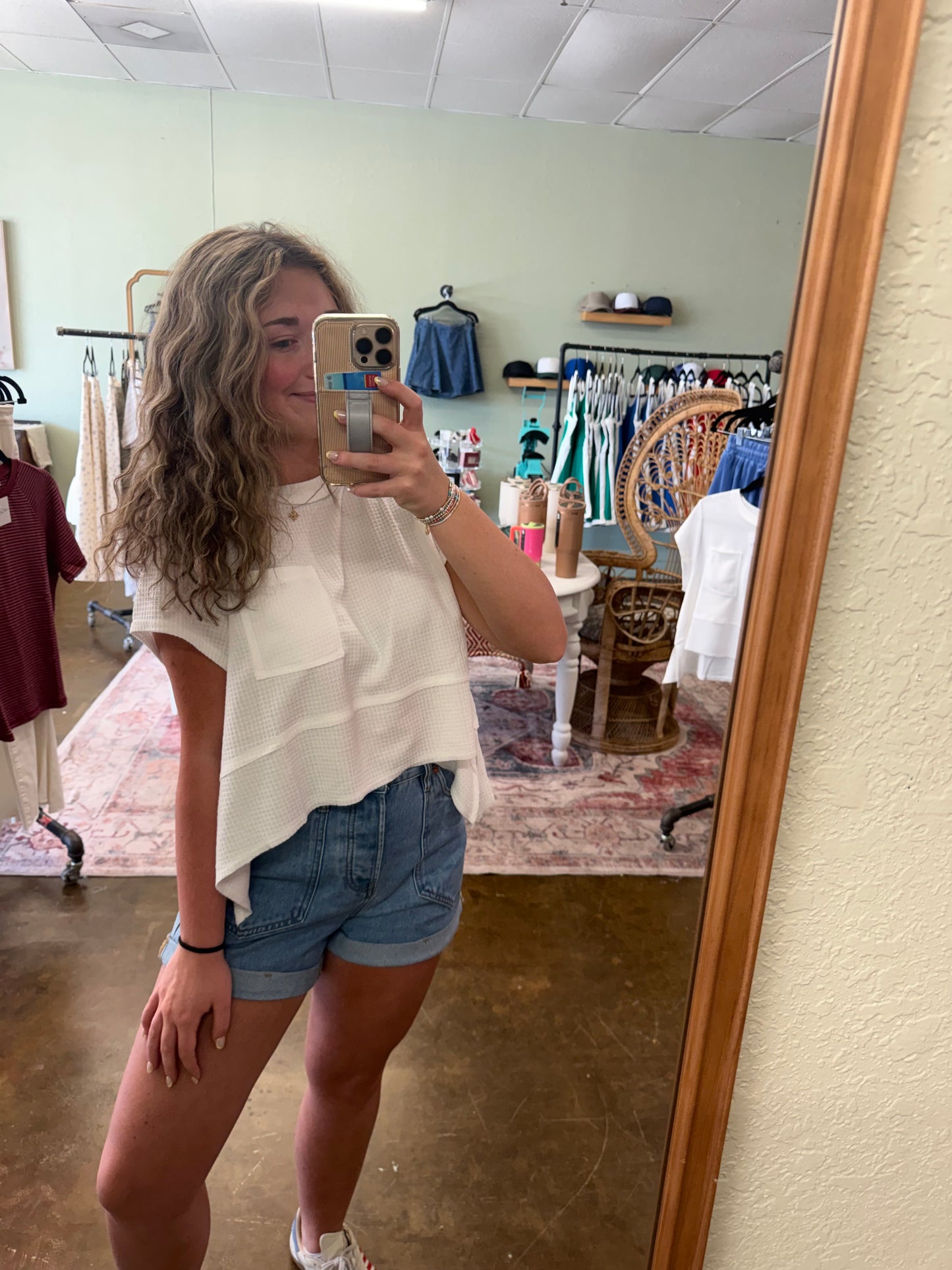 White Waffle Tee