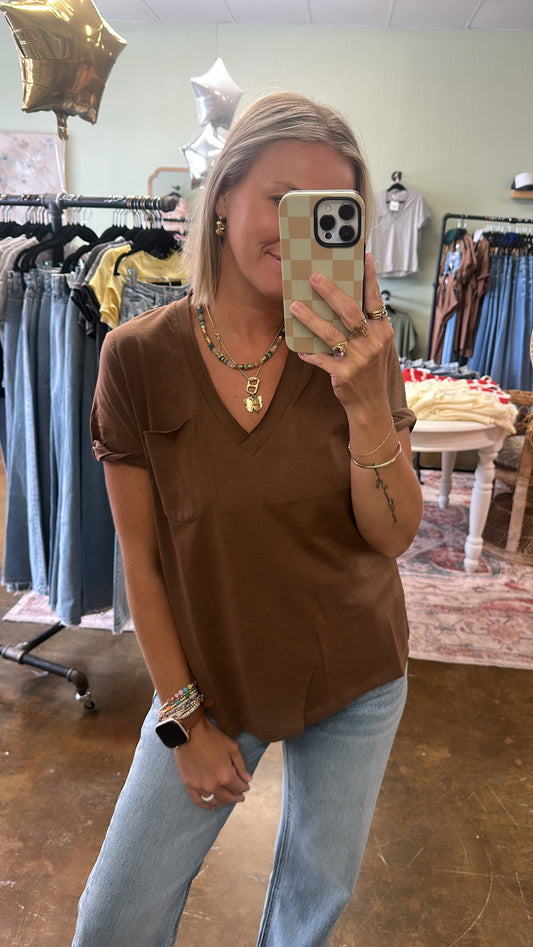 Mocha Pocket Tee