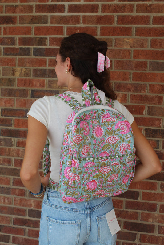 Quilted Backpack - Green