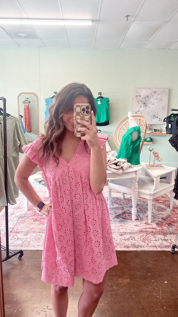 Pink Eyelet Dress