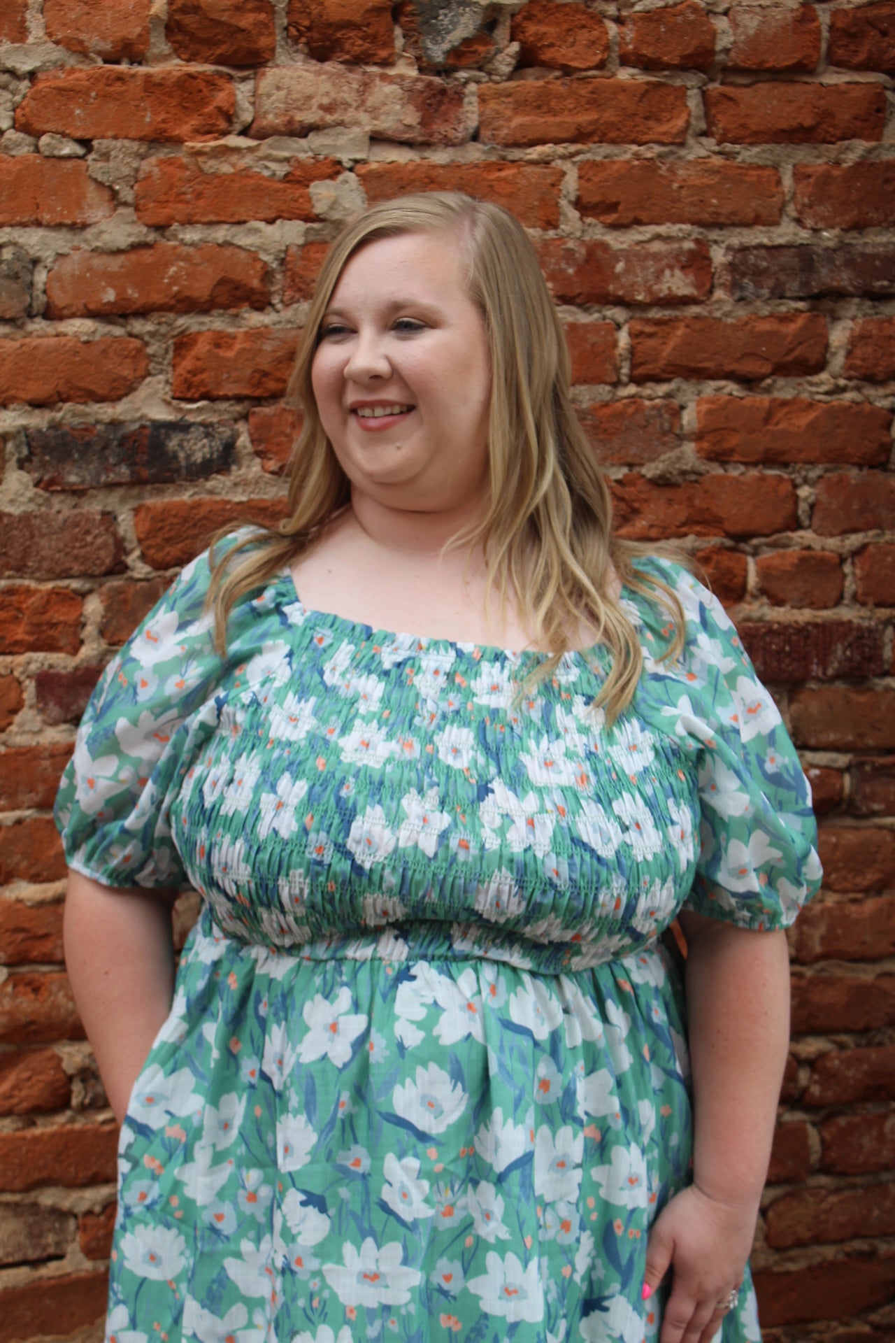 Green Floral Midi