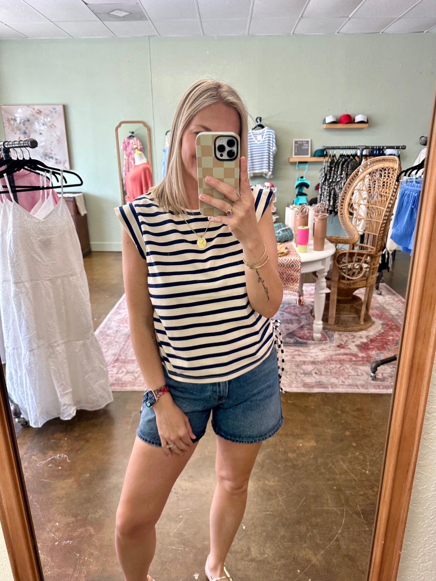 Navy Stripe Tank