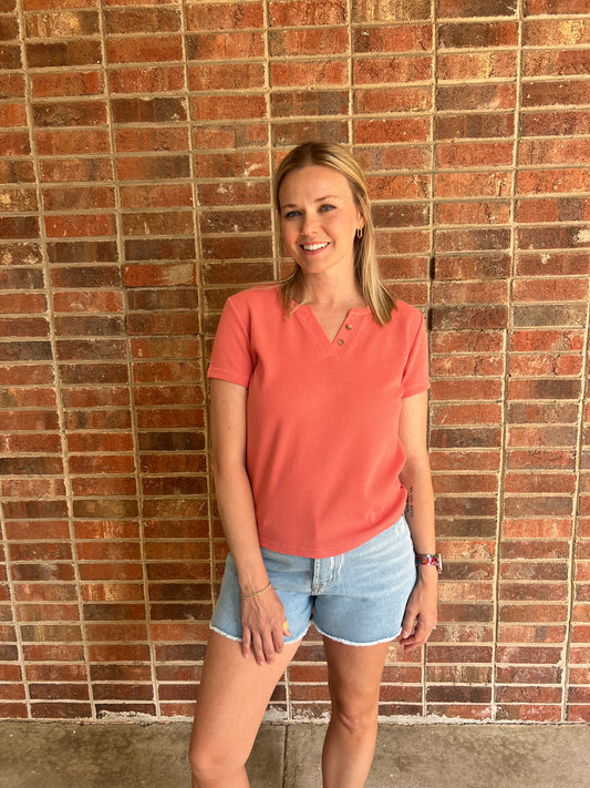 Olivia Waffle Top