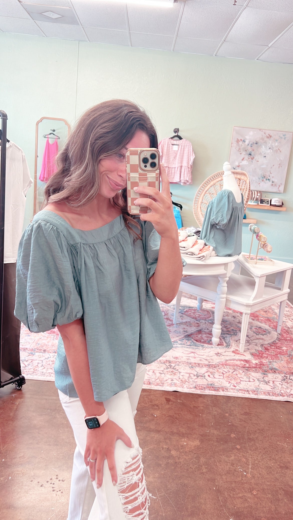 Sage Square Top