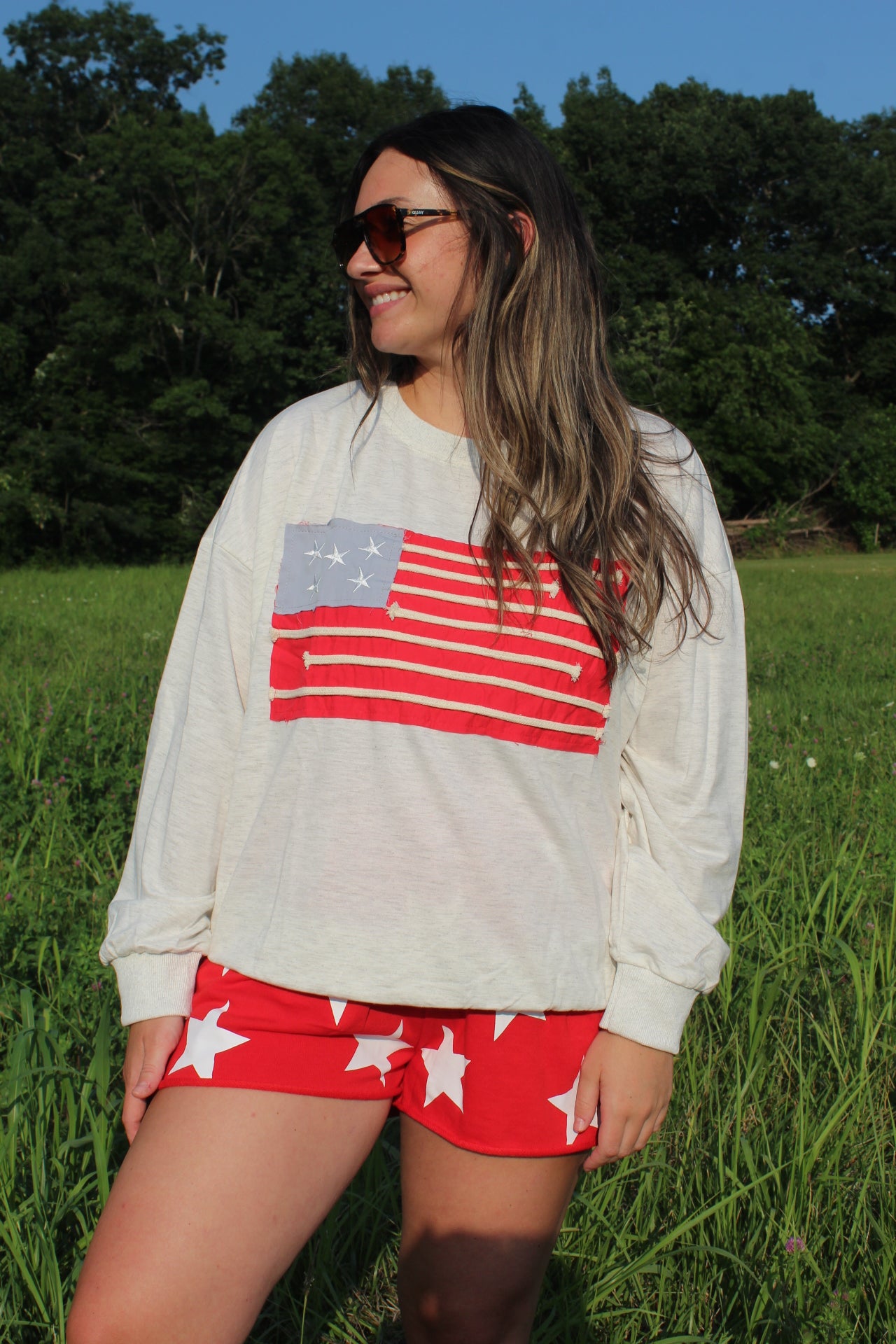American Flag Pullover