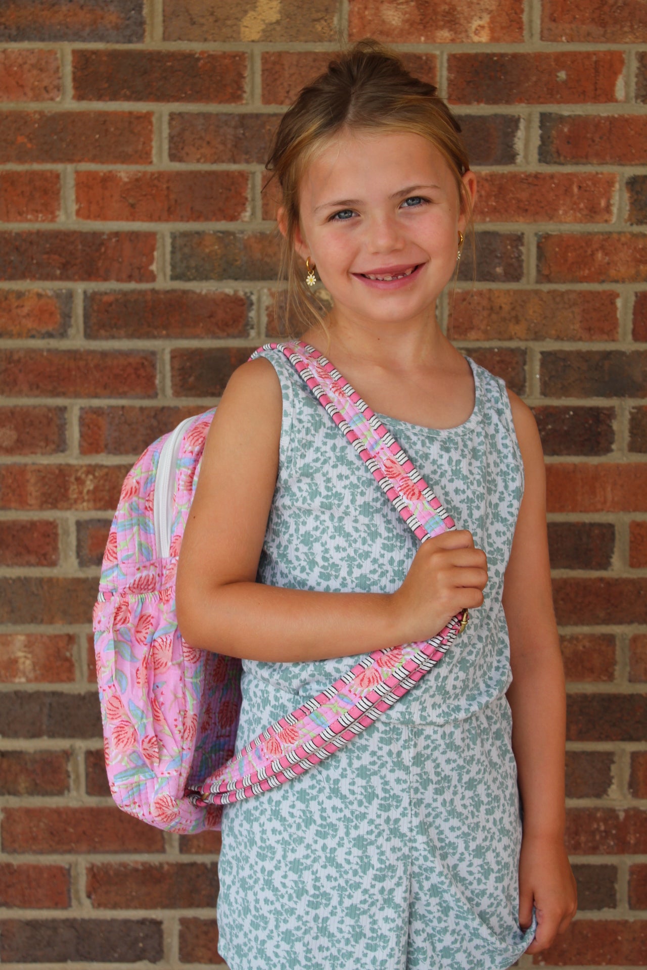 Quilted Backpack- Pink