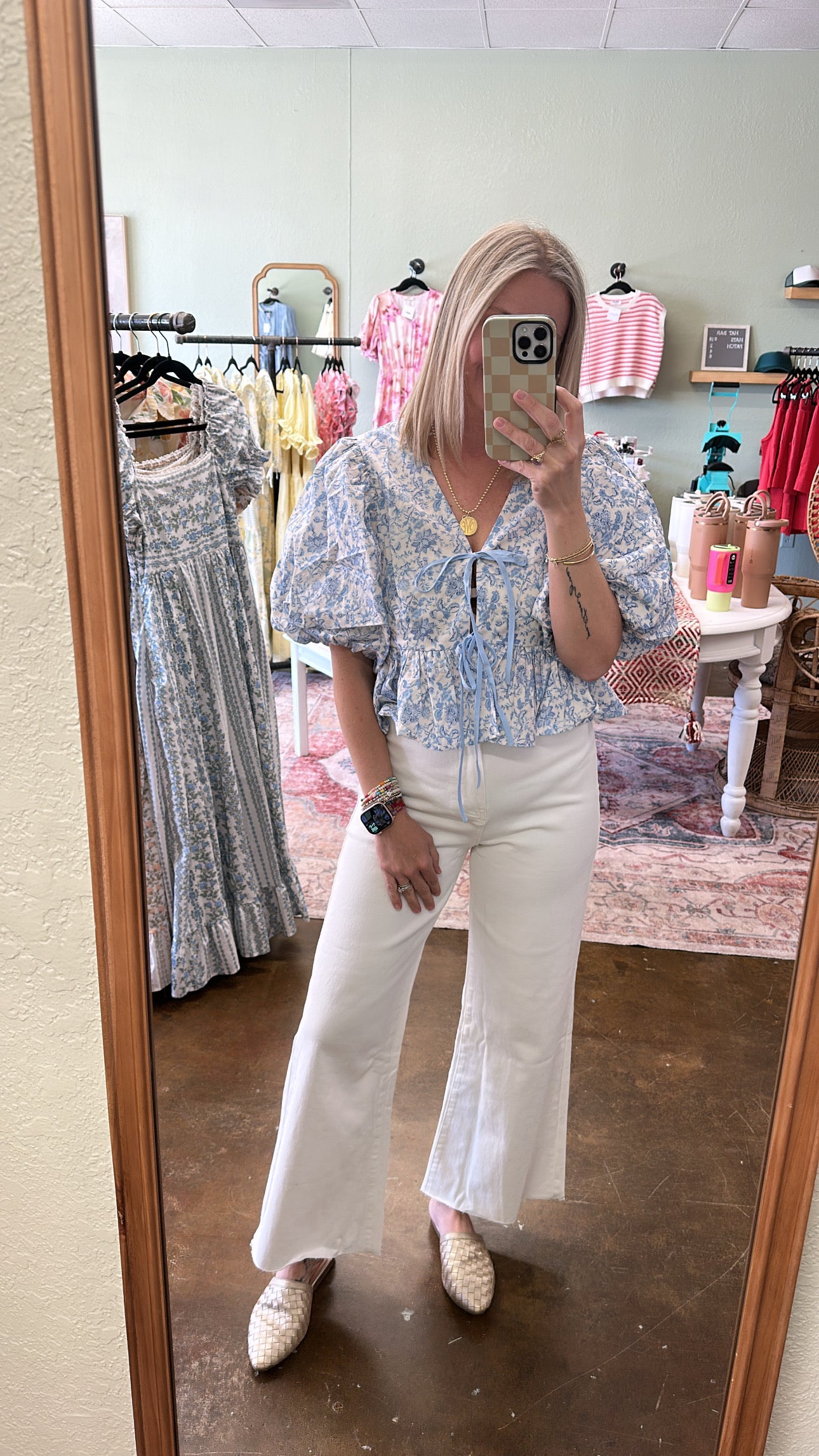 Blue Floral Blouse