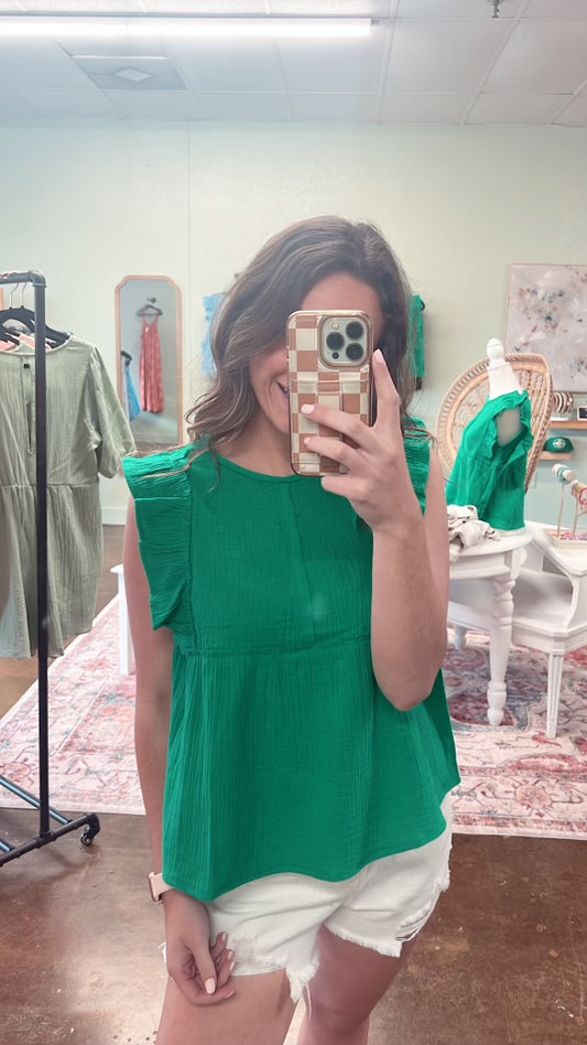 Ruffle Gauze Top