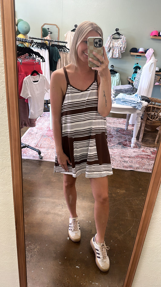 Athletic Romper - Brown