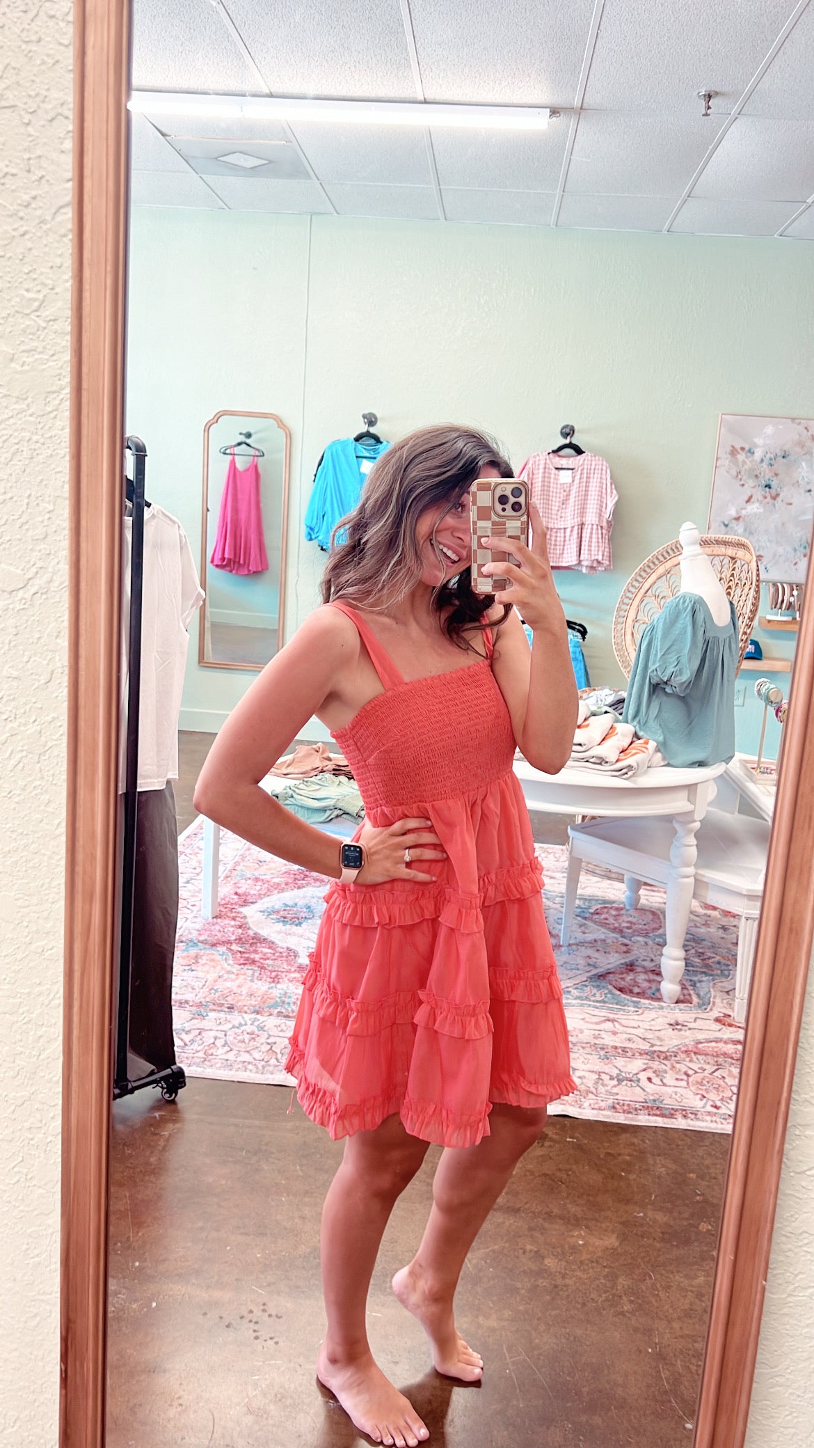 Coral Chiffon Dress