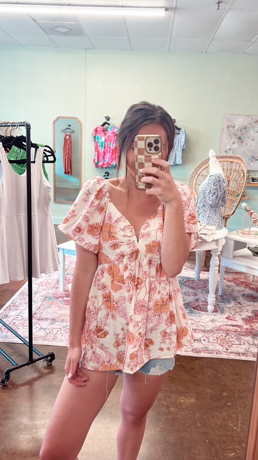 Floral Flutter Sleeve