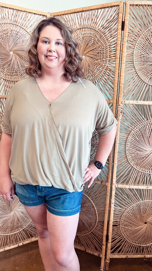 Olive Layered Top