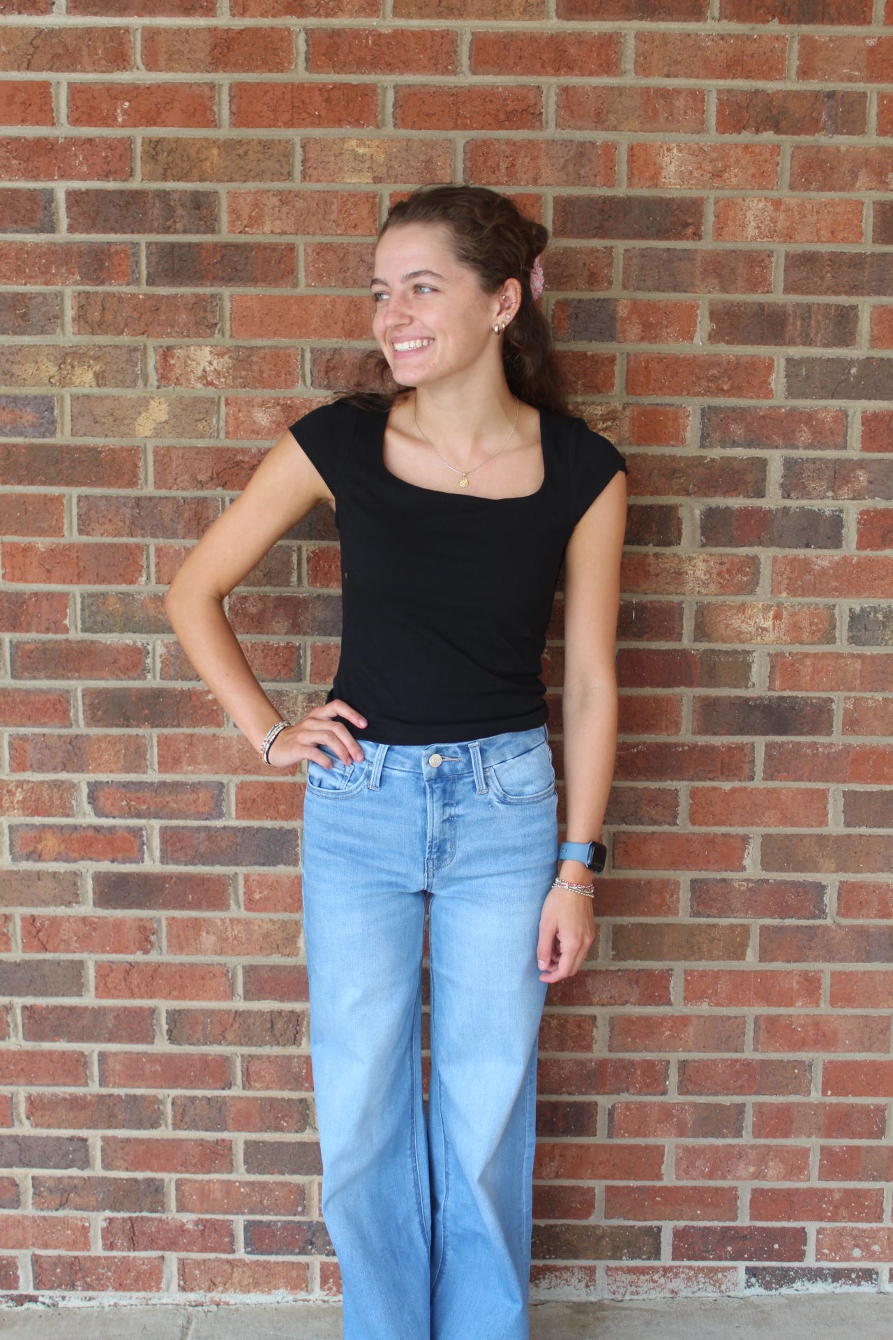 Black Ribbed Baby Tee