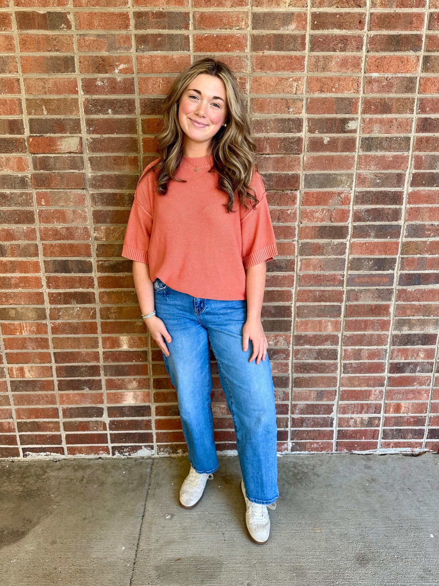 Coral Sweater Top
