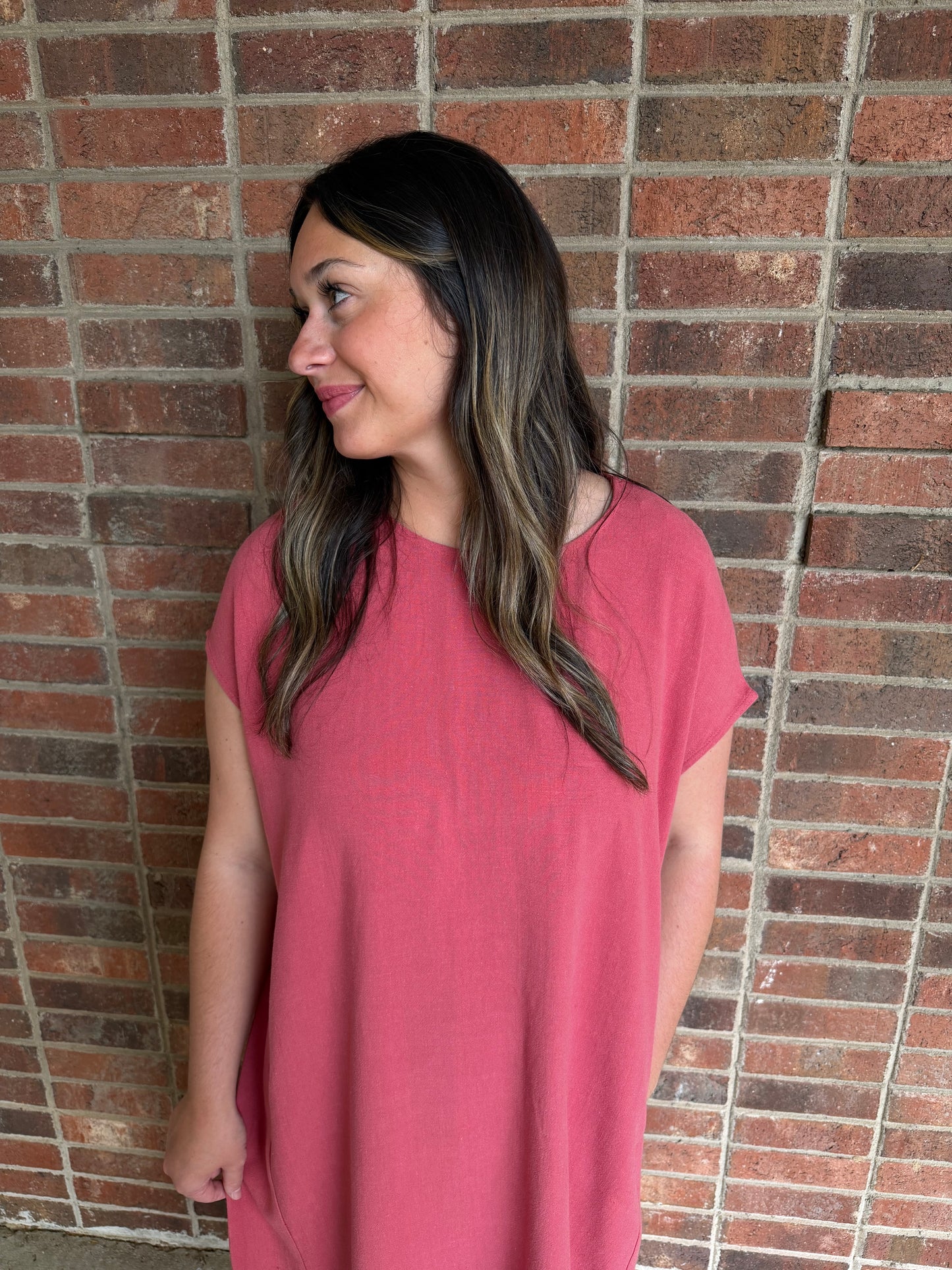 Brick Linen Dress