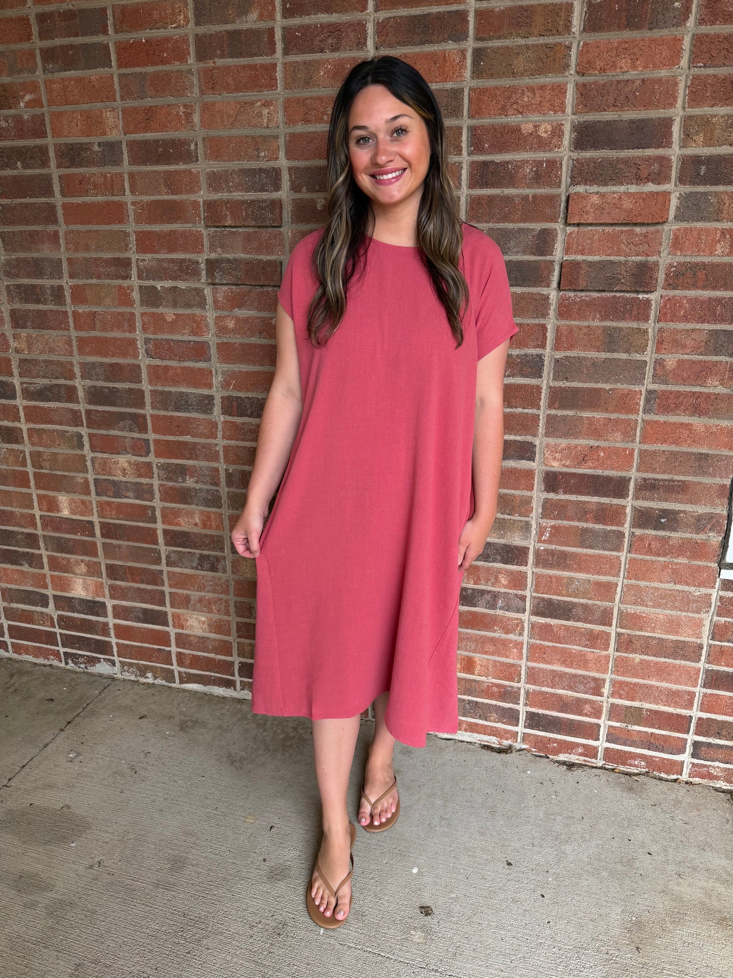 Brick Linen Dress