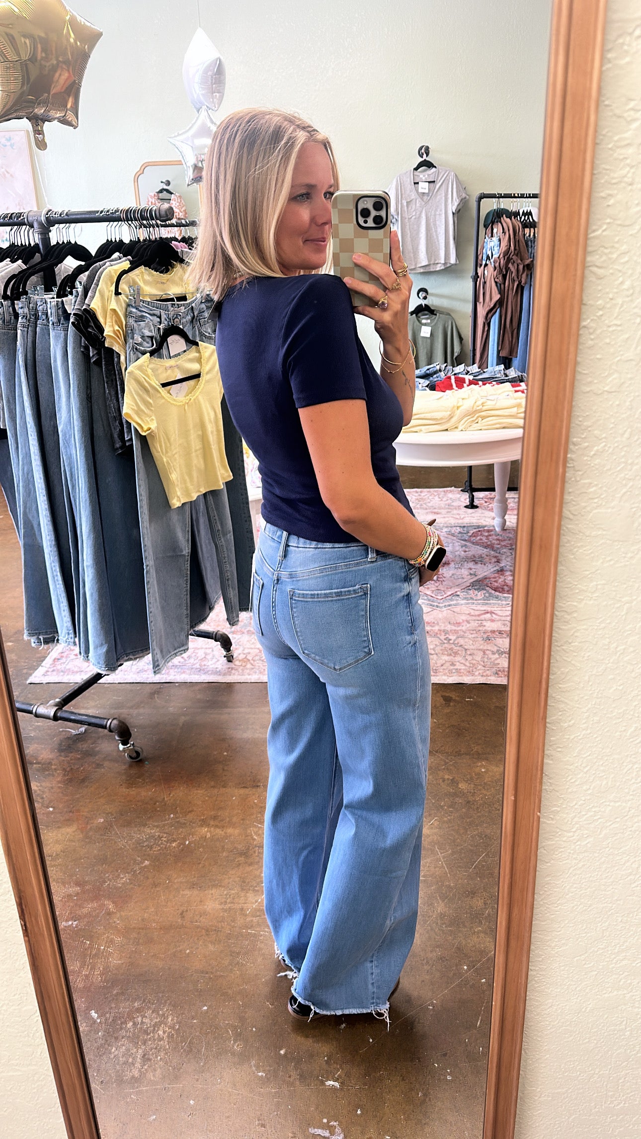 Frayed Wide Leg Denim