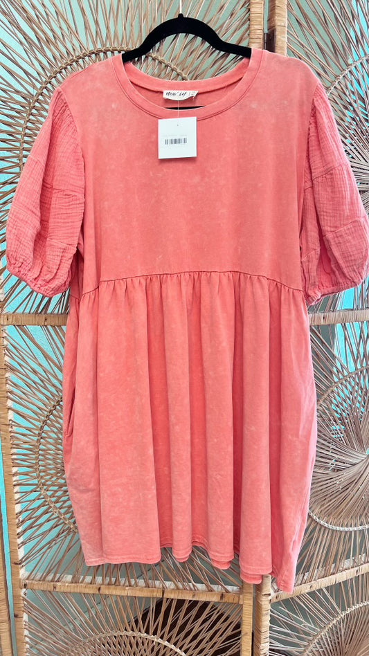 Coral Mini Dress