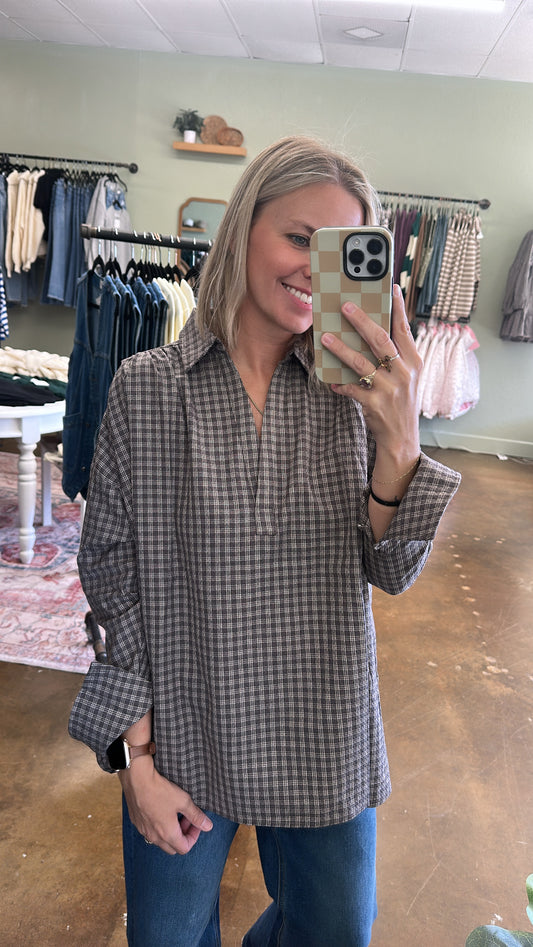 Beckett Plaid Top
