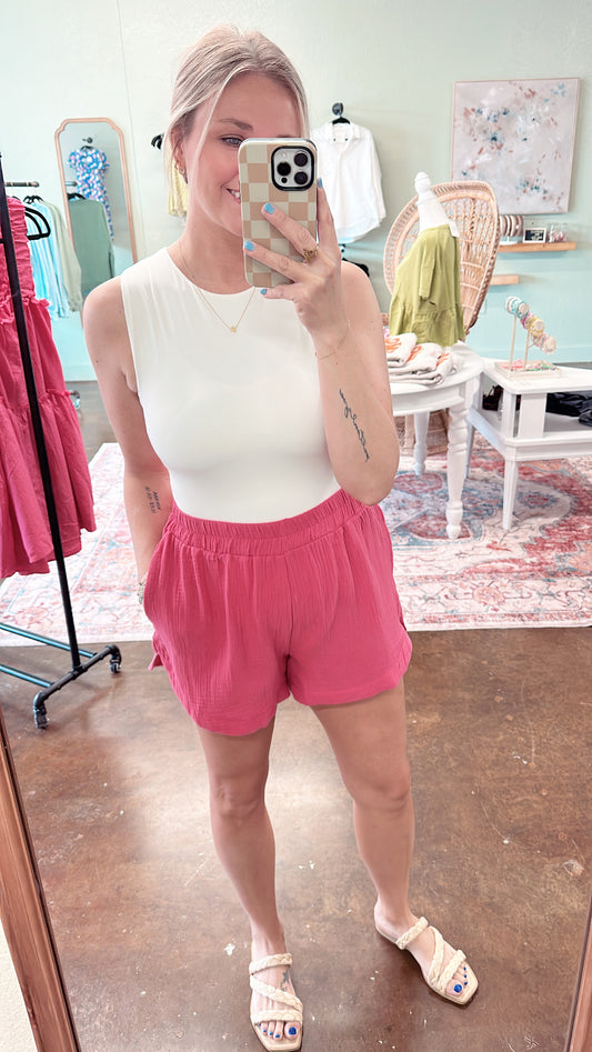Pink Gauze Shorts