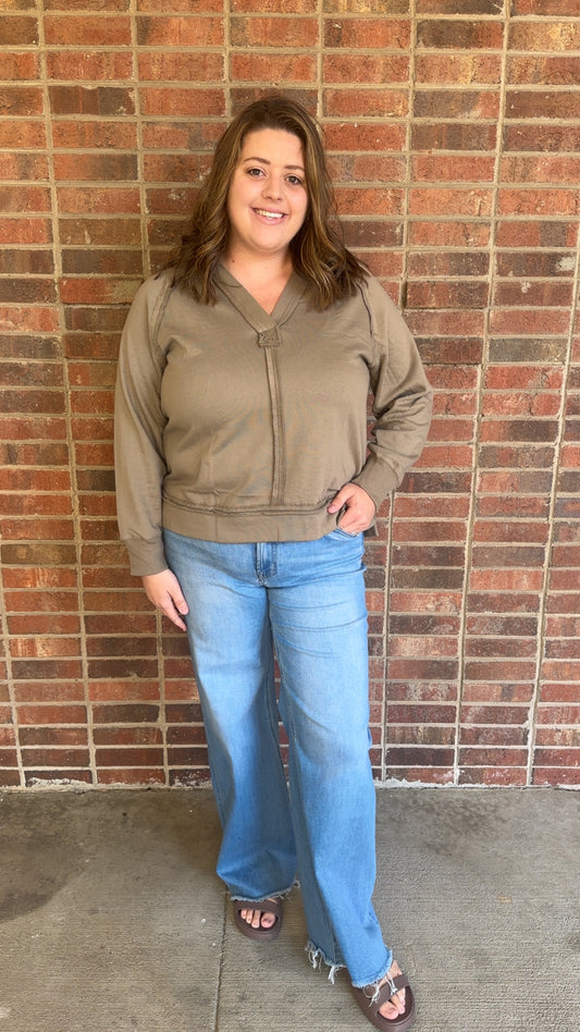 Olive Hooded Pullover
