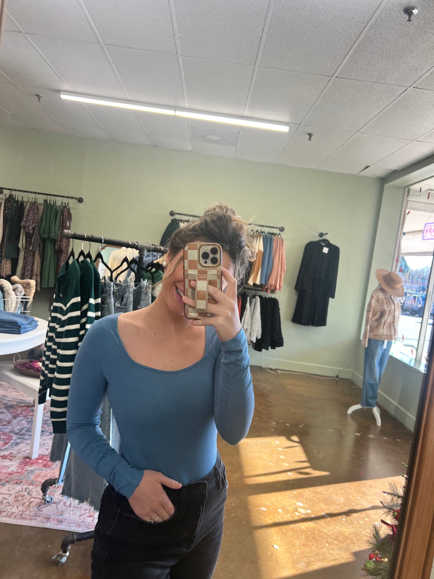 Gray Blue Bodysuit