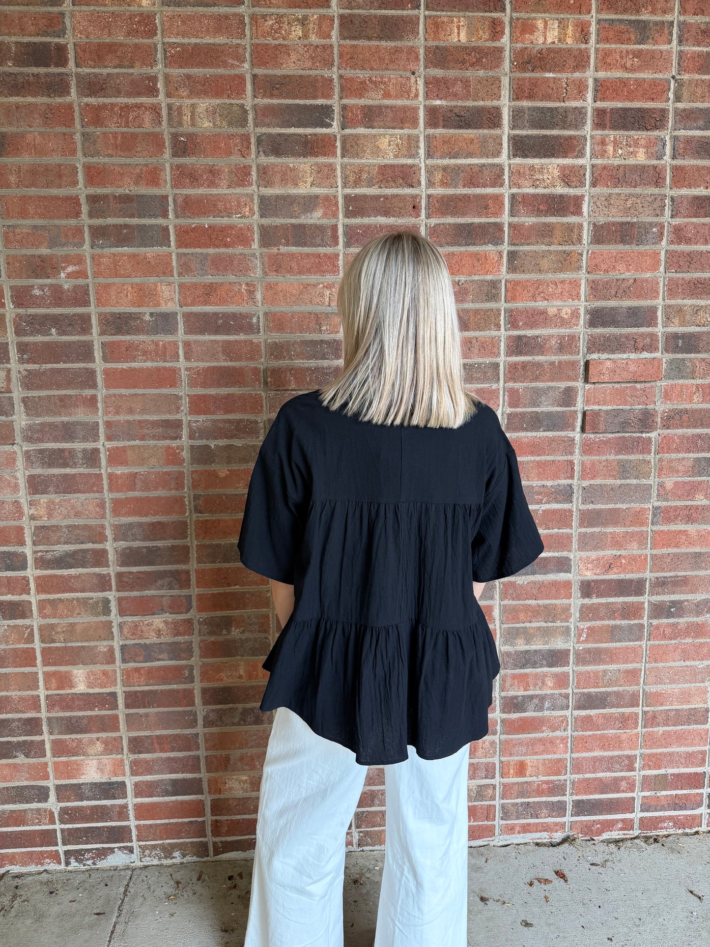 Black Button Top