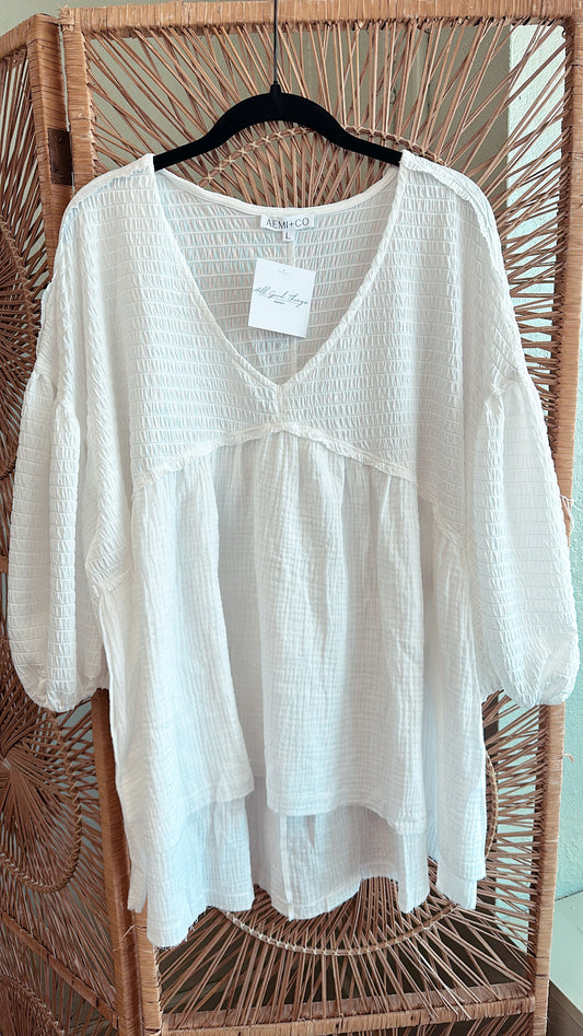 White Babydoll Top