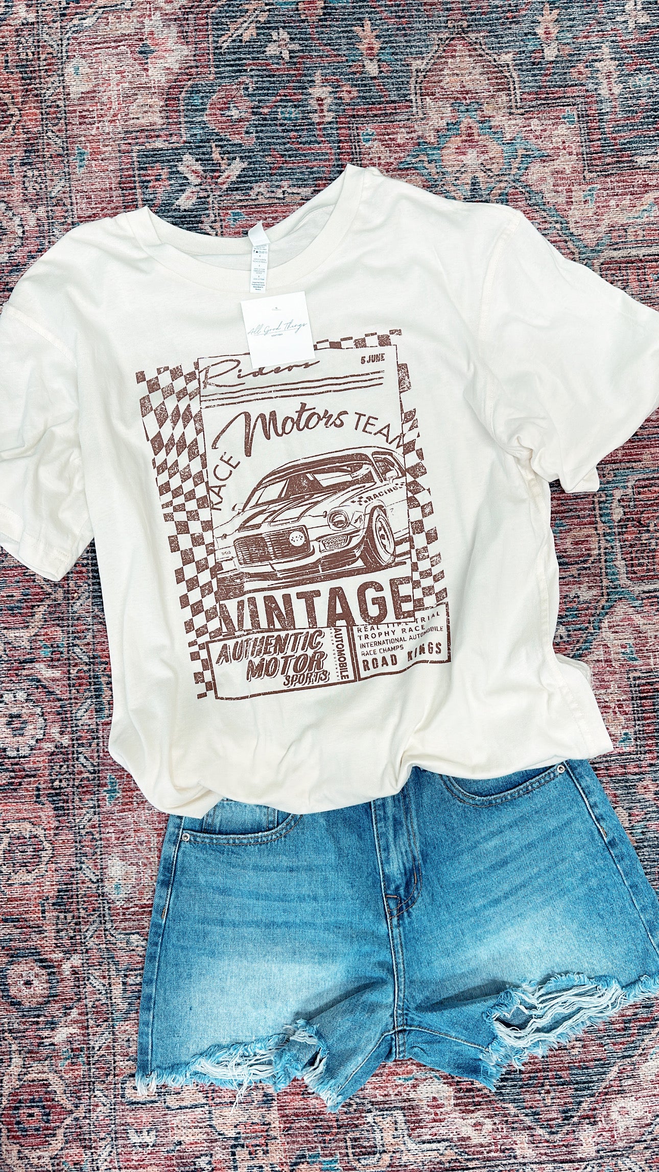 Vintage Racer Oversized Graphic Tee
