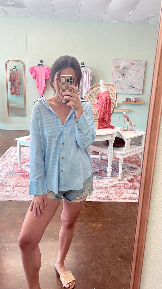 Baby Blue Button Up