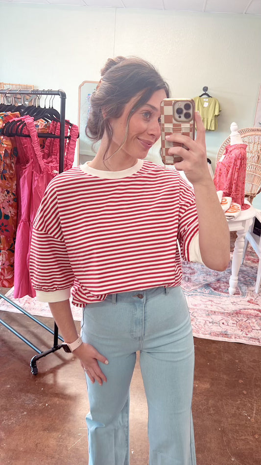 Red Stripe Top