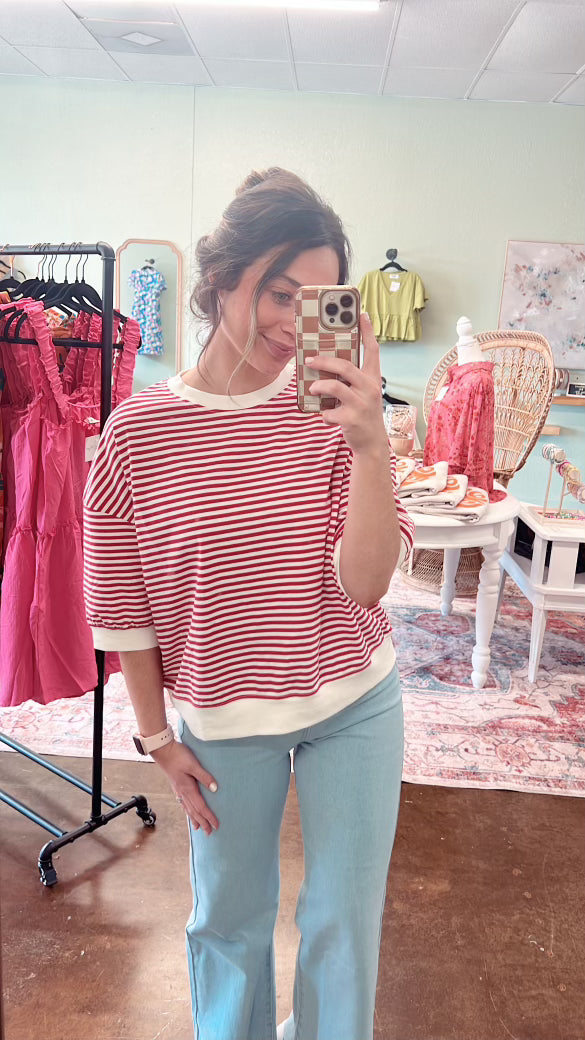 Red Stripe Top