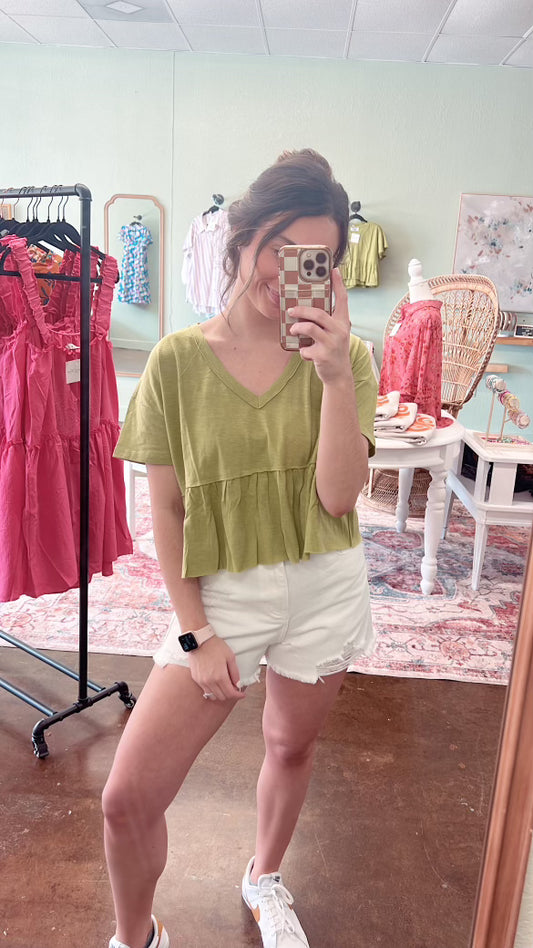 Kiwi Peplum Top