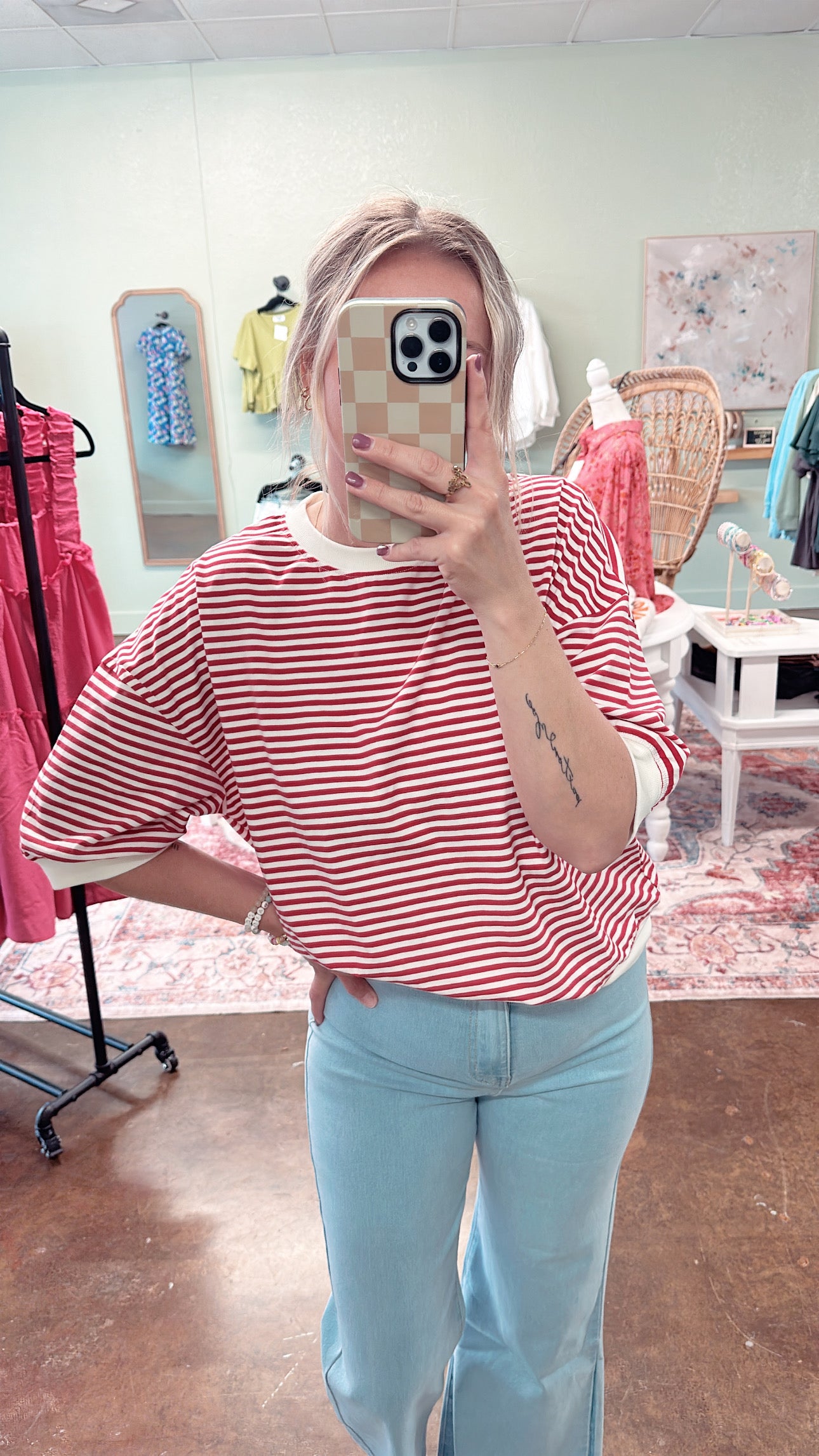 Red Stripe Top
