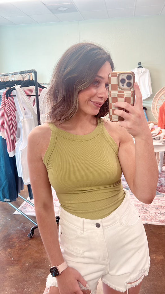 Avocado Ribbed Tank