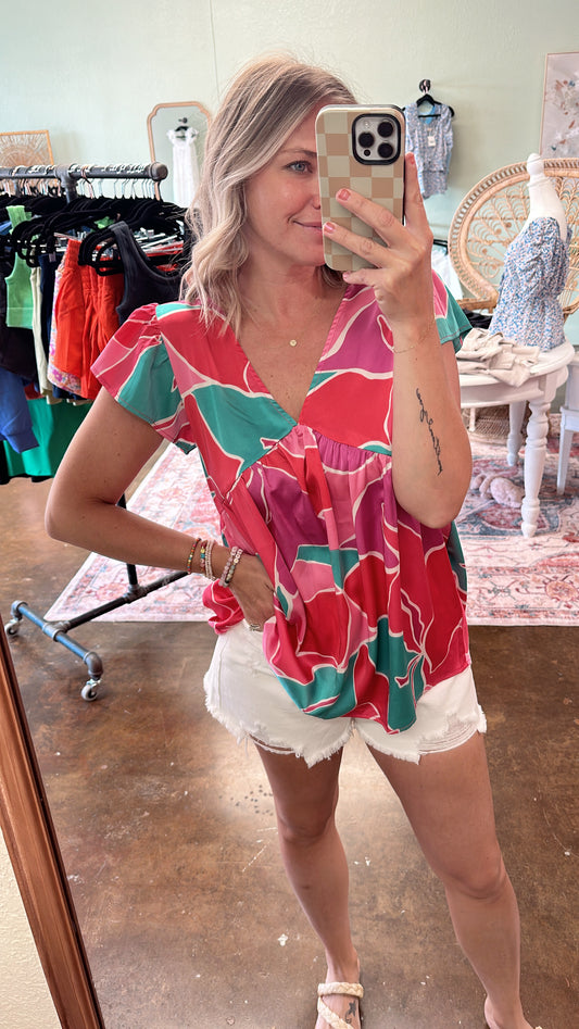 Tropic Satin Blouse
