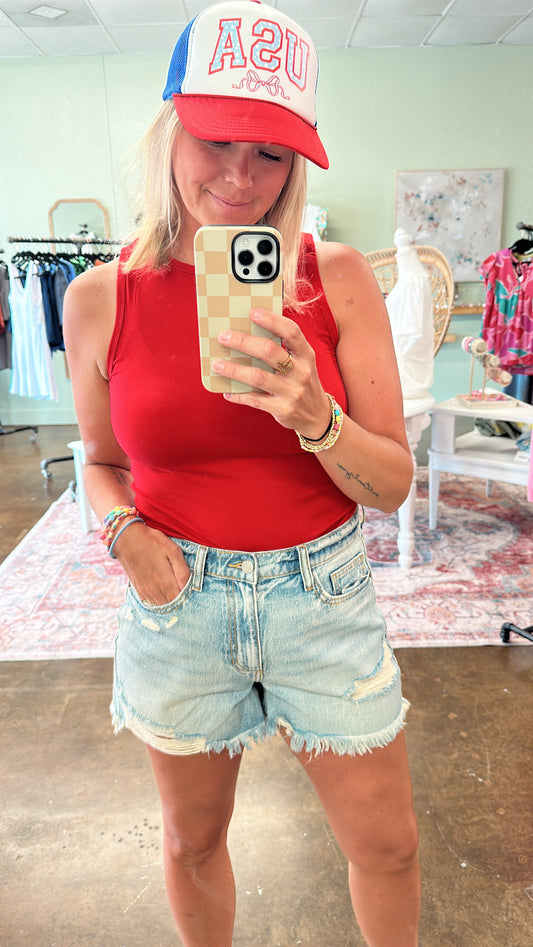 Denim Mom Short