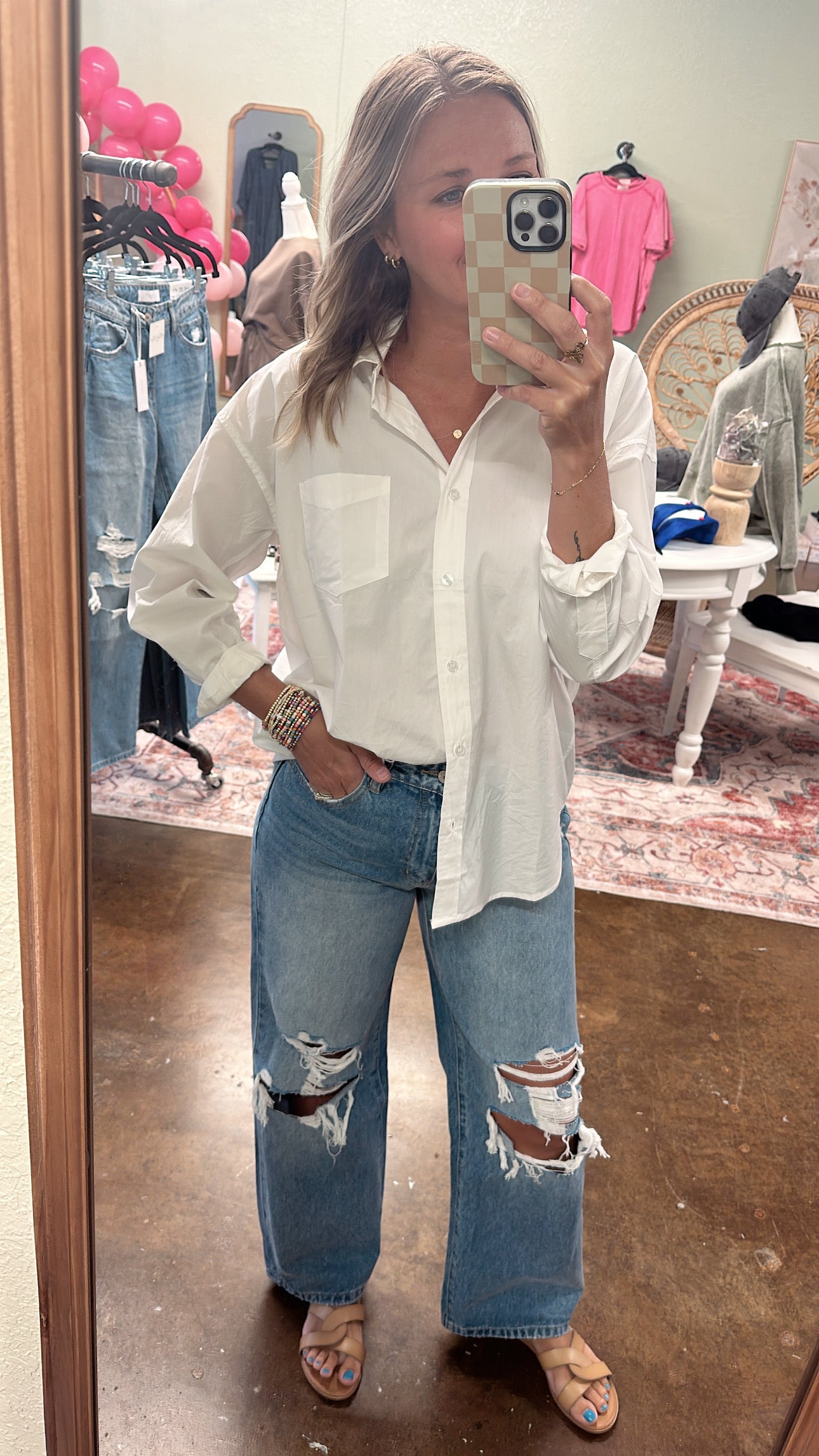 High Rise Distressed Jean