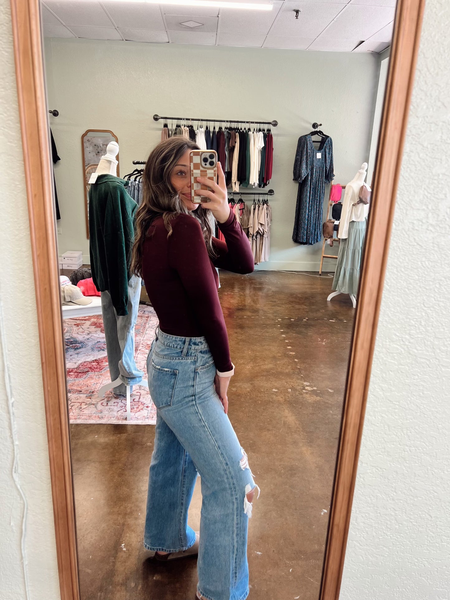 Maroon Round Neck Bodysuit